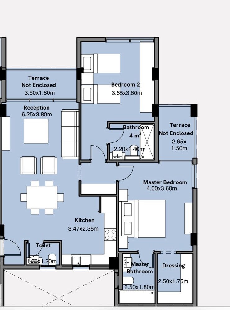 Floor plan for apartment at One33