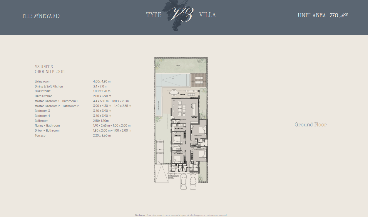 Floor plan for villa at Marsa Baghush