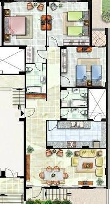 Floor plan for apartment at El Rehab
