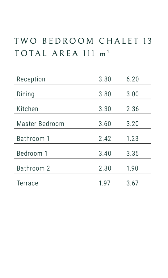 Floor plan for chalet at Majada Iwan