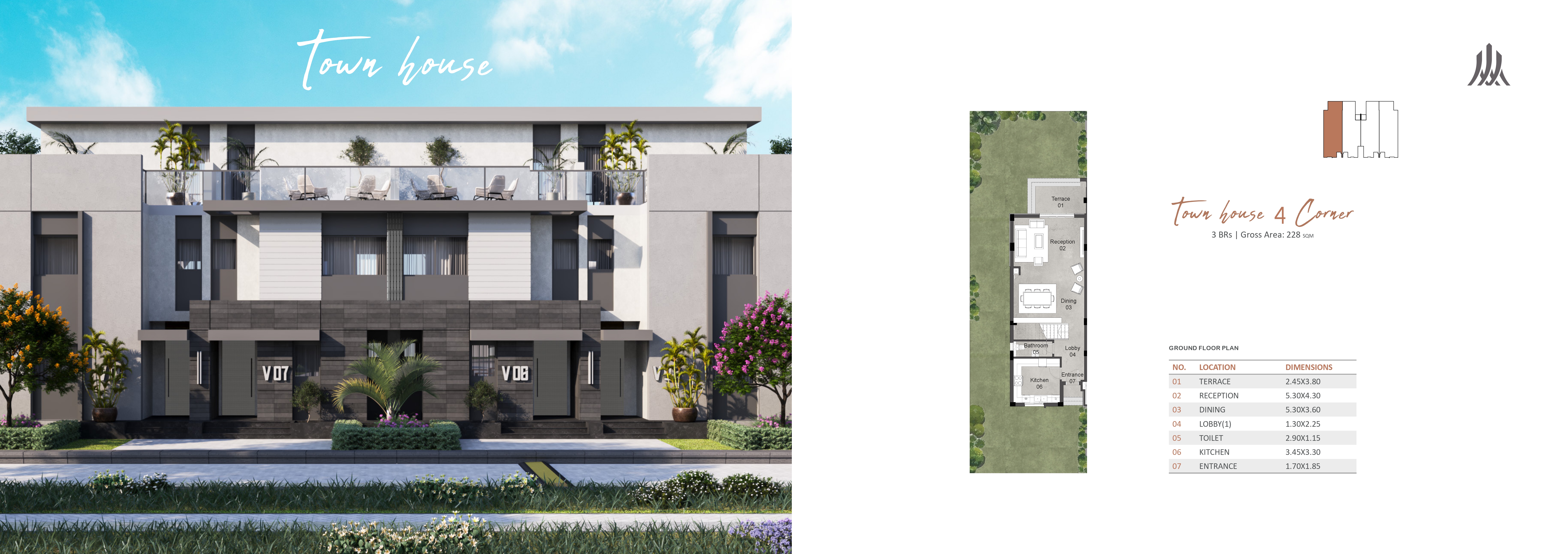Floor plan for townhouse at Rosevil