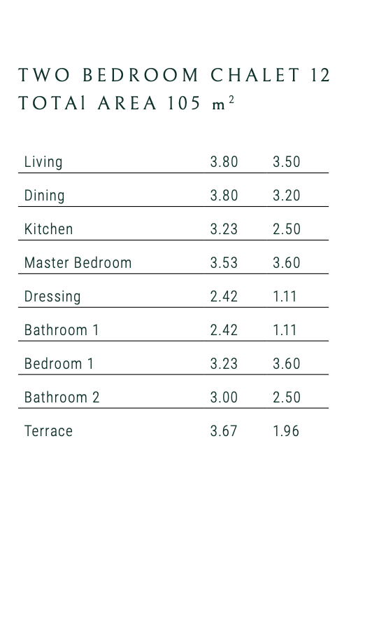 Floor plan for chalet at Majada Iwan