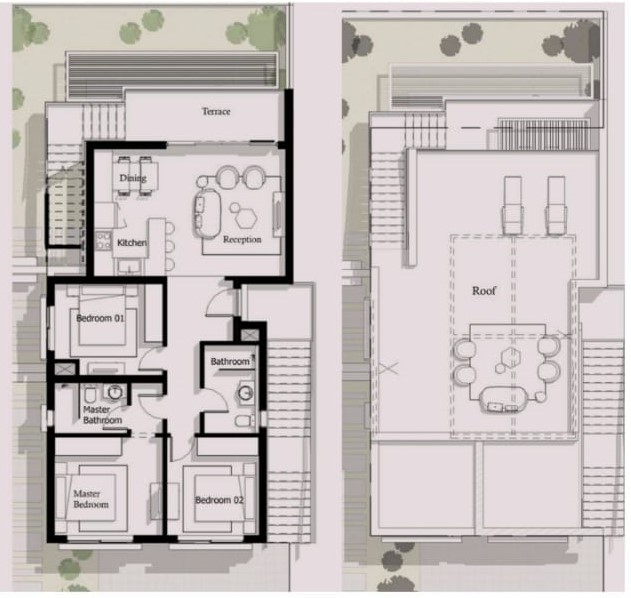Floor plan for chalet at Ayla Jefaira