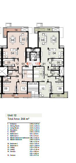 Floor plan for apartment at Mazarine