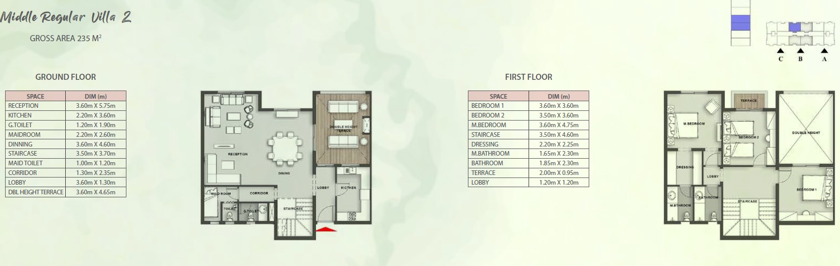 Floor plan for villa at Mountain View ICity New Cairo
