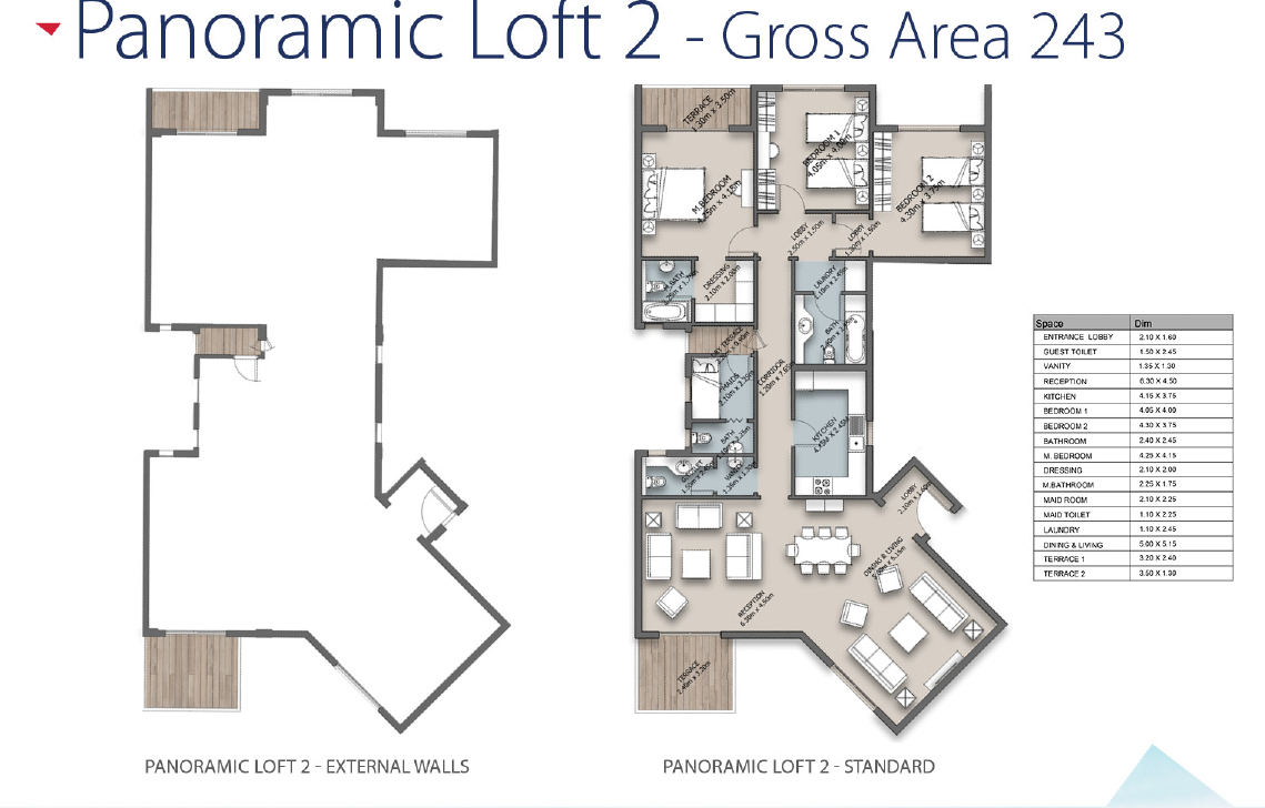 Floor plan for apartment at The Loft