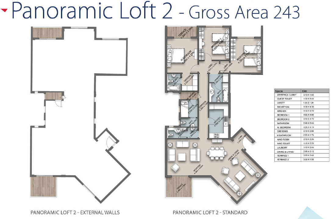 Floor plan for apartment at The Loft