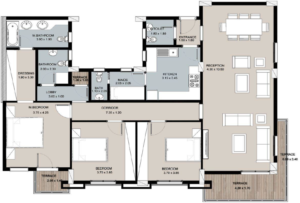 Floor plan for apartment at The Loft