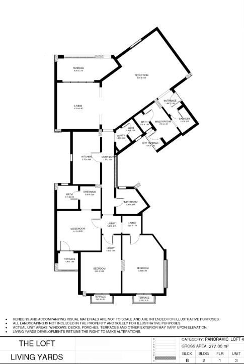 Floor plan for apartment at The Loft