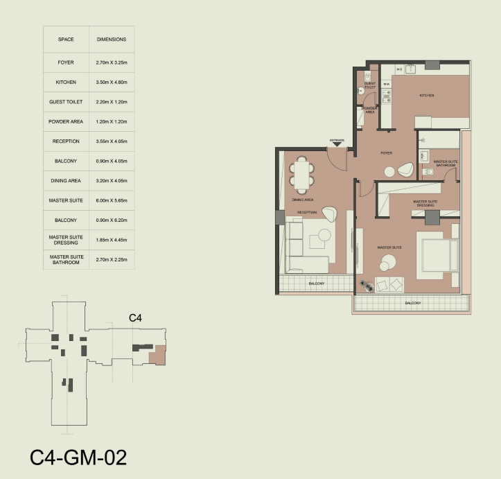 Floor plan for apartment at Edge