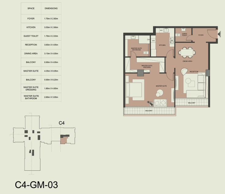 Floor plan for apartment at Edge