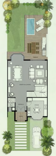 Floor plan for townhouse at Mountain View October Park