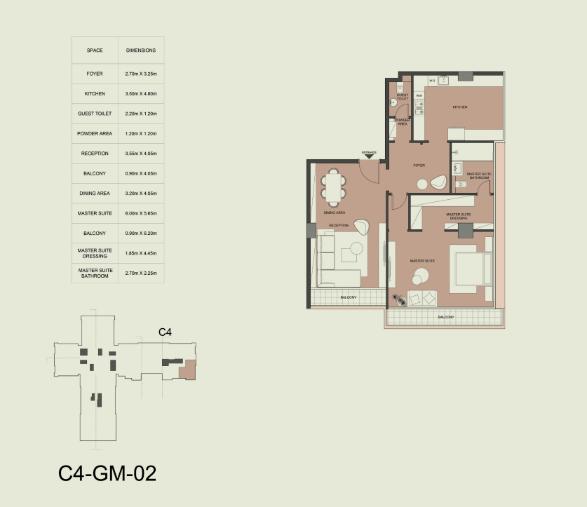 Floor plan for apartment at Edge