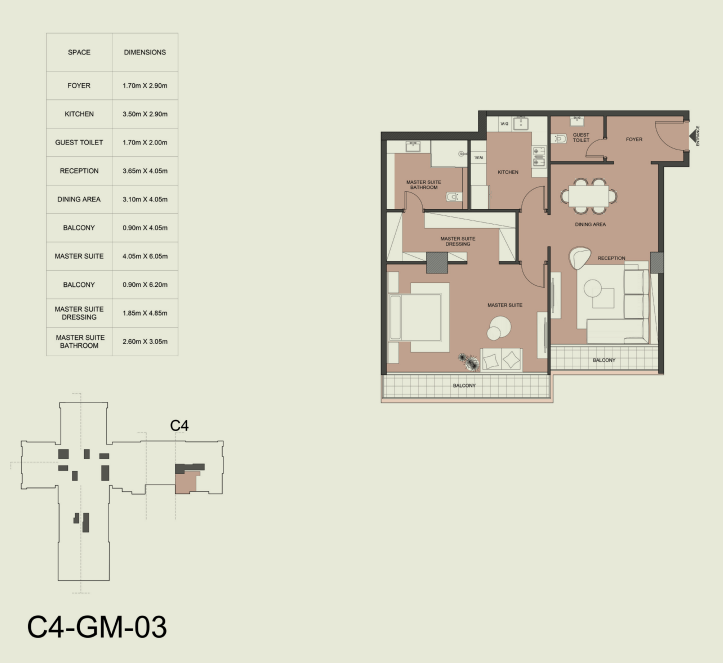 Floor plan for apartment at Edge