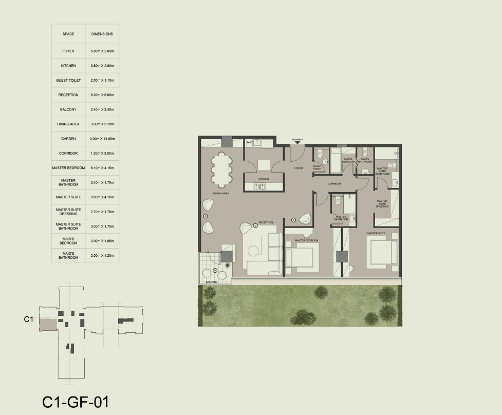 Floor plan for apartment at Edge