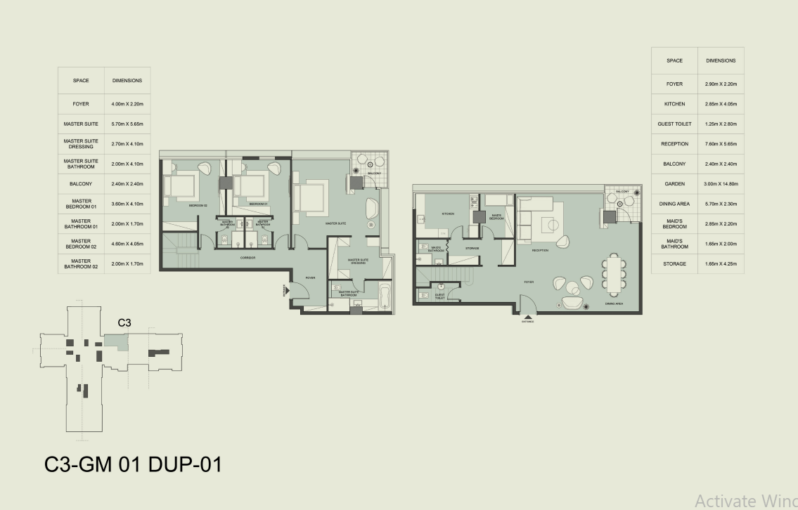 Floor plan for duplex at Edge