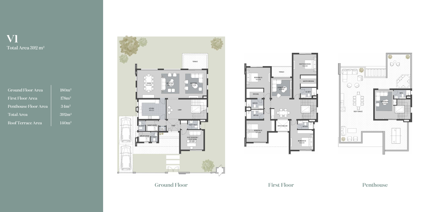 Floor plan for villa at SODIC East