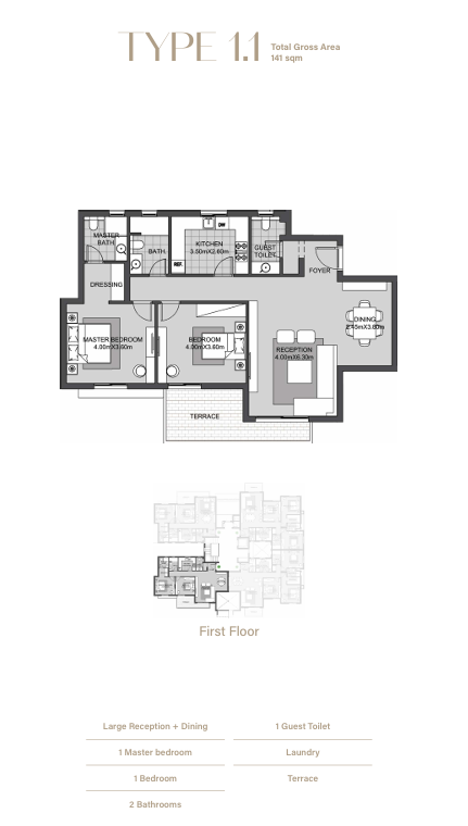 Floor plan for apartment at SODIC East