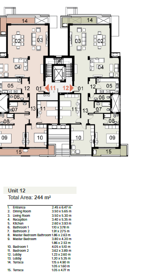 Floor plan for apartment at Mazarine