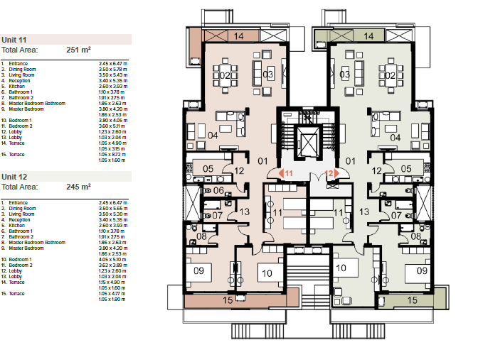 Floor plan for apartment at Mazarine
