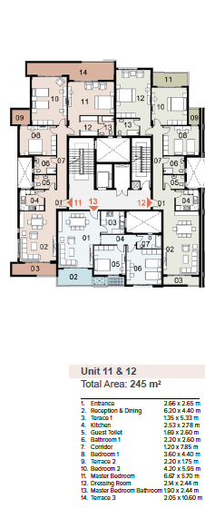 Floor plan for apartment at Mazarine