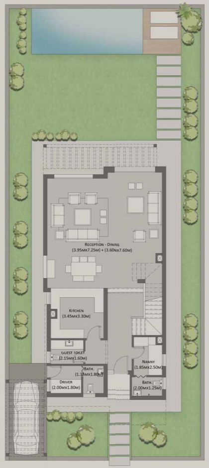 Floor plan for villa at Palm Hills Sokhna