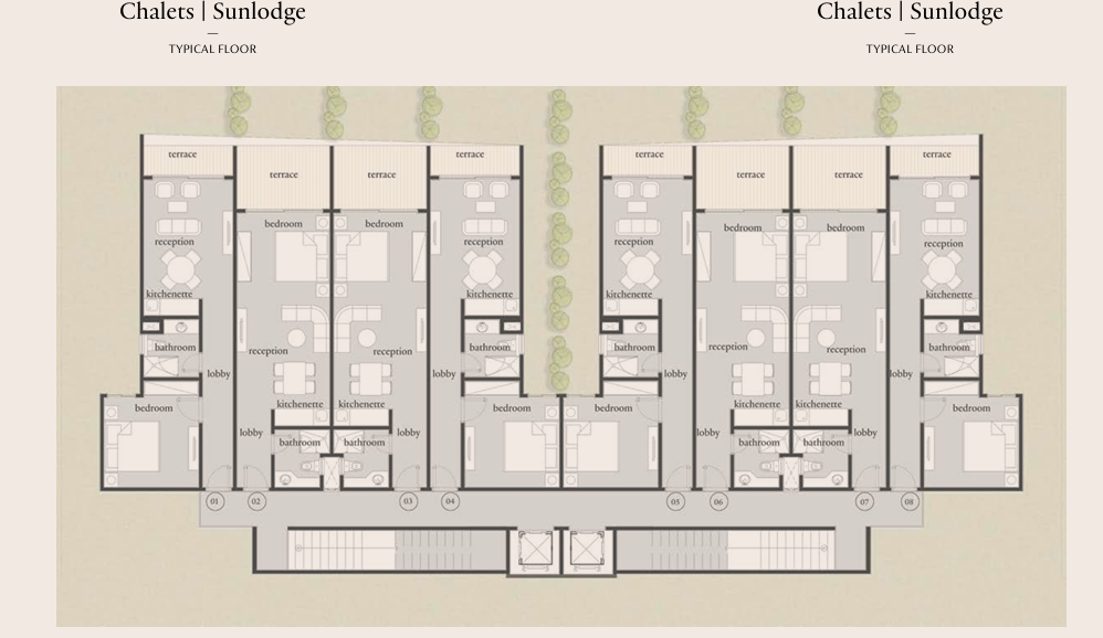 Floor plan for chalet at Carnelia