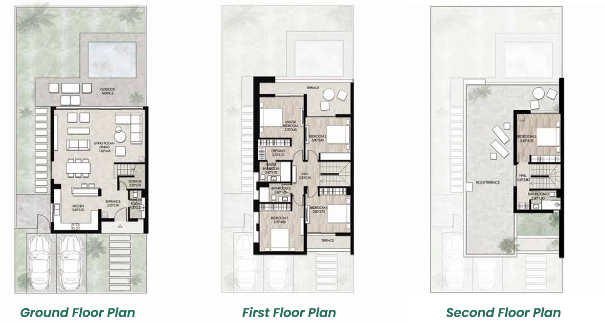 Floor plan for townhouse at Il Bayou