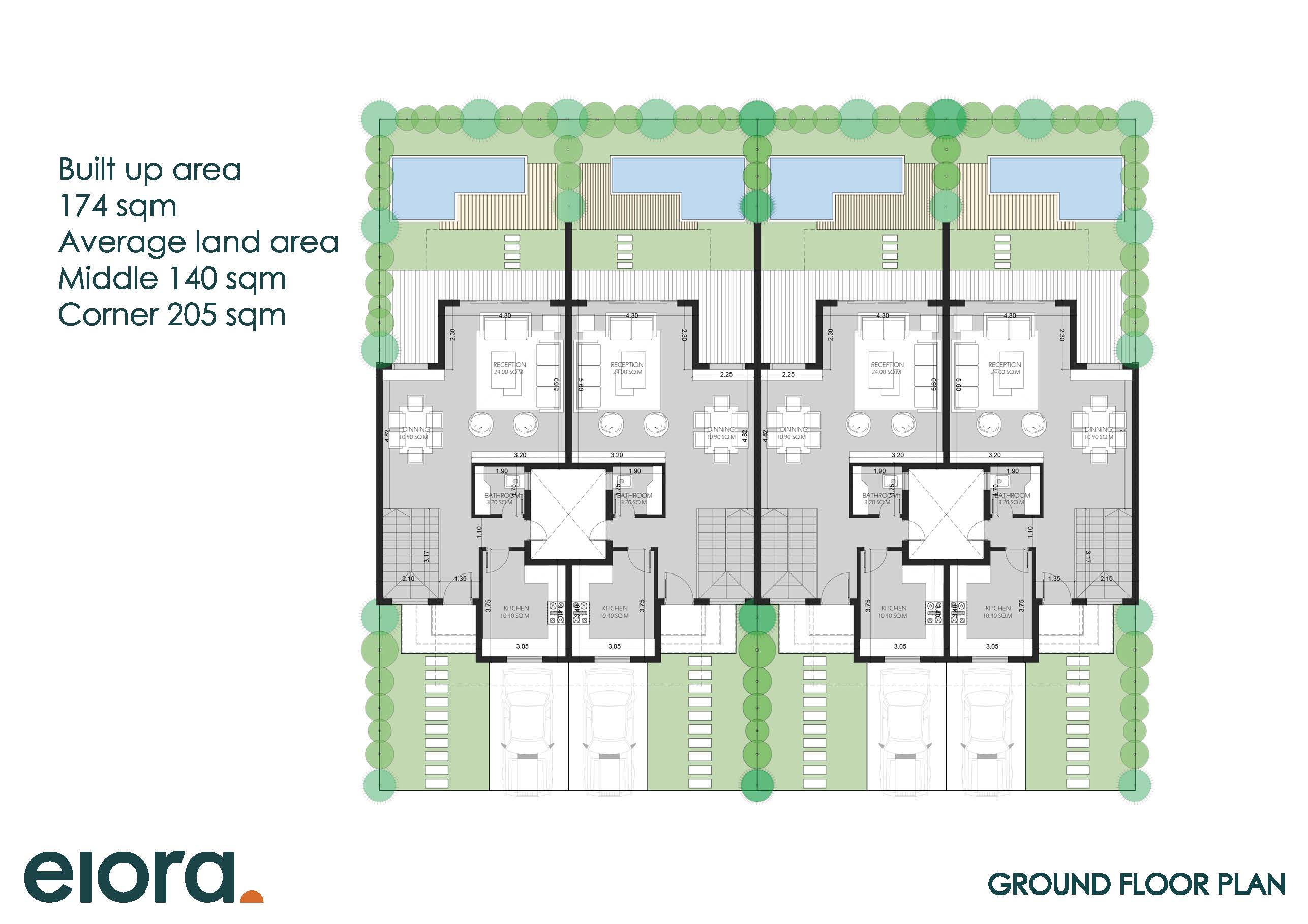 Floor plan for townhouse at Elora