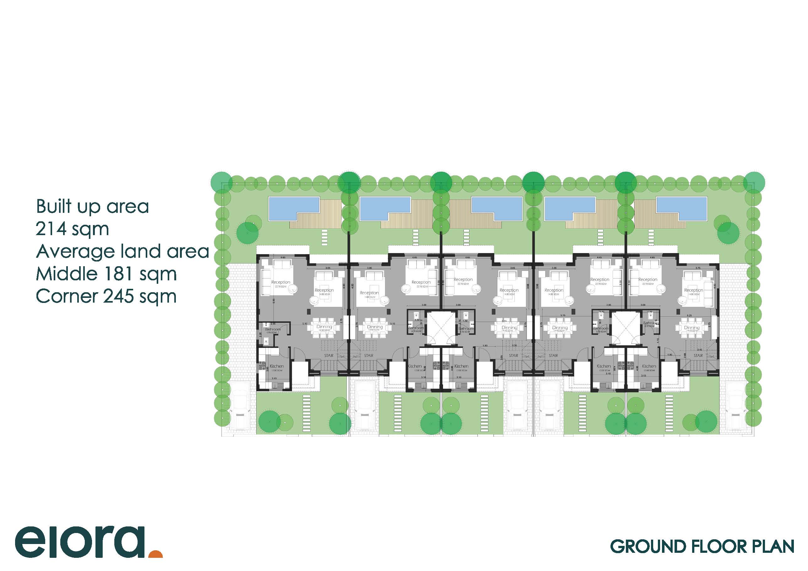 Floor plan for townhouse at Elora