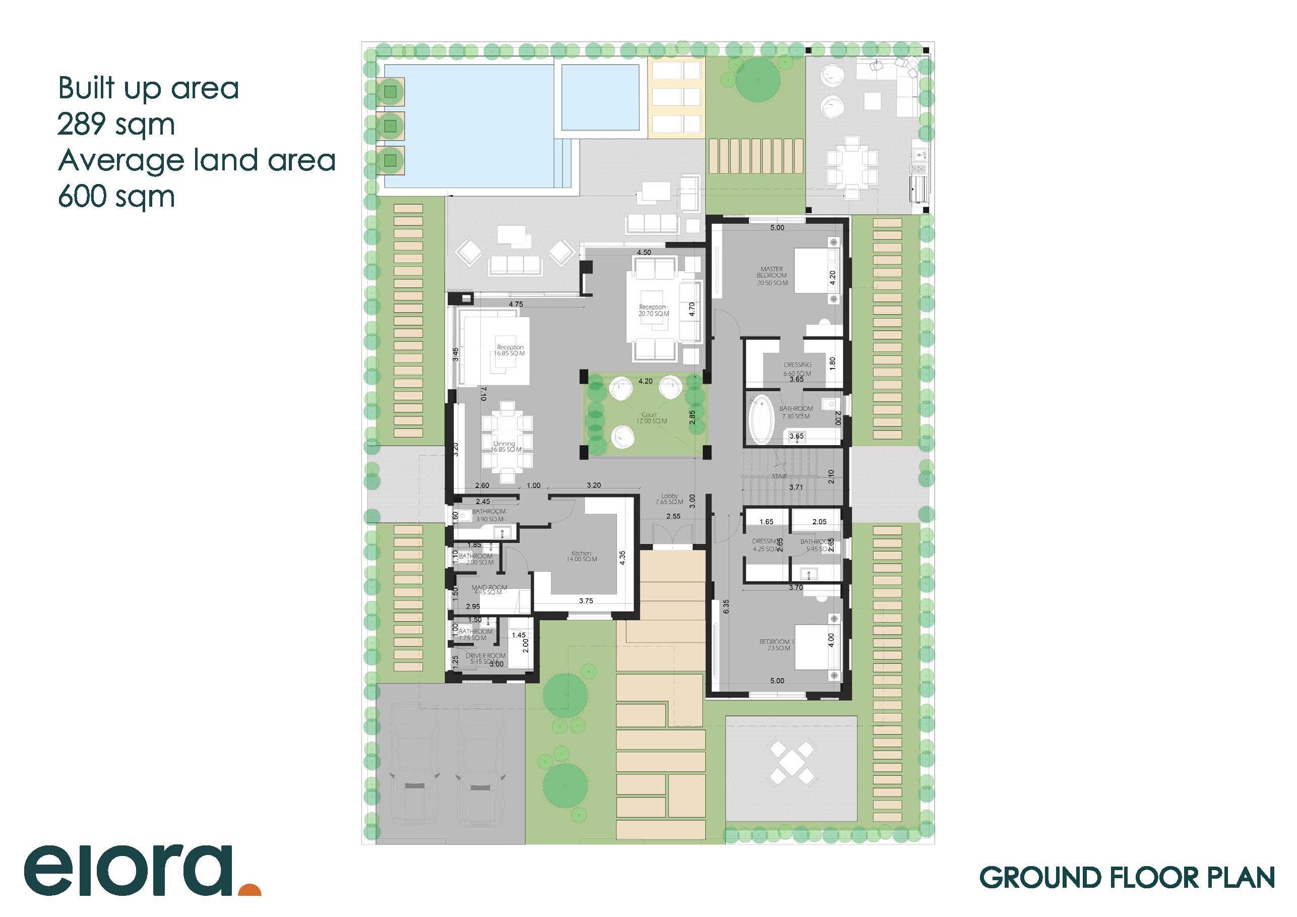 Floor plan for villa at Elora