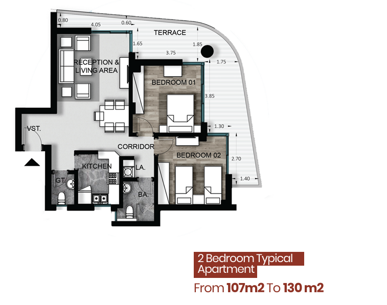 Floor plan for apartment at Armonia