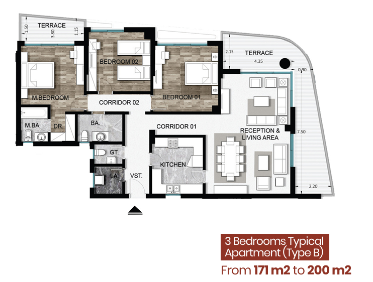 Floor plan for apartment at Armonia