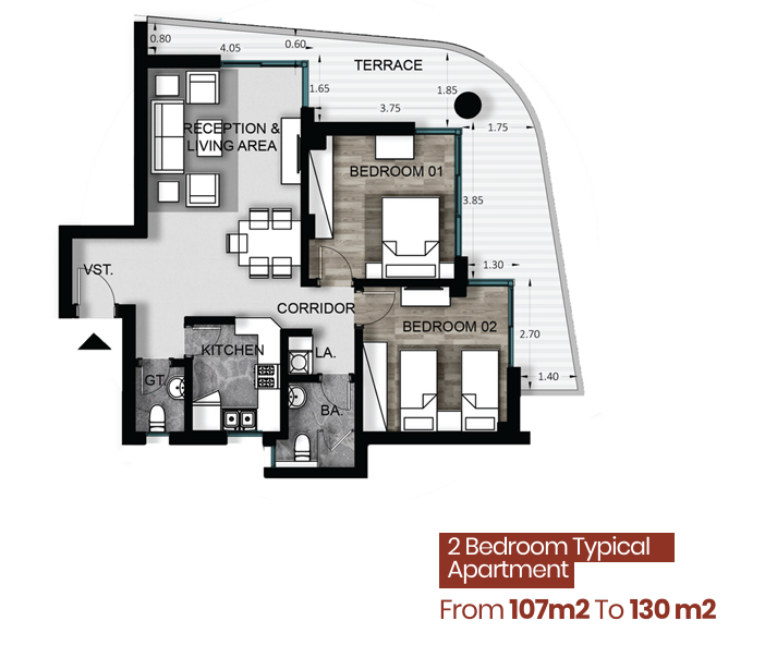 Floor plan for apartment at Armonia
