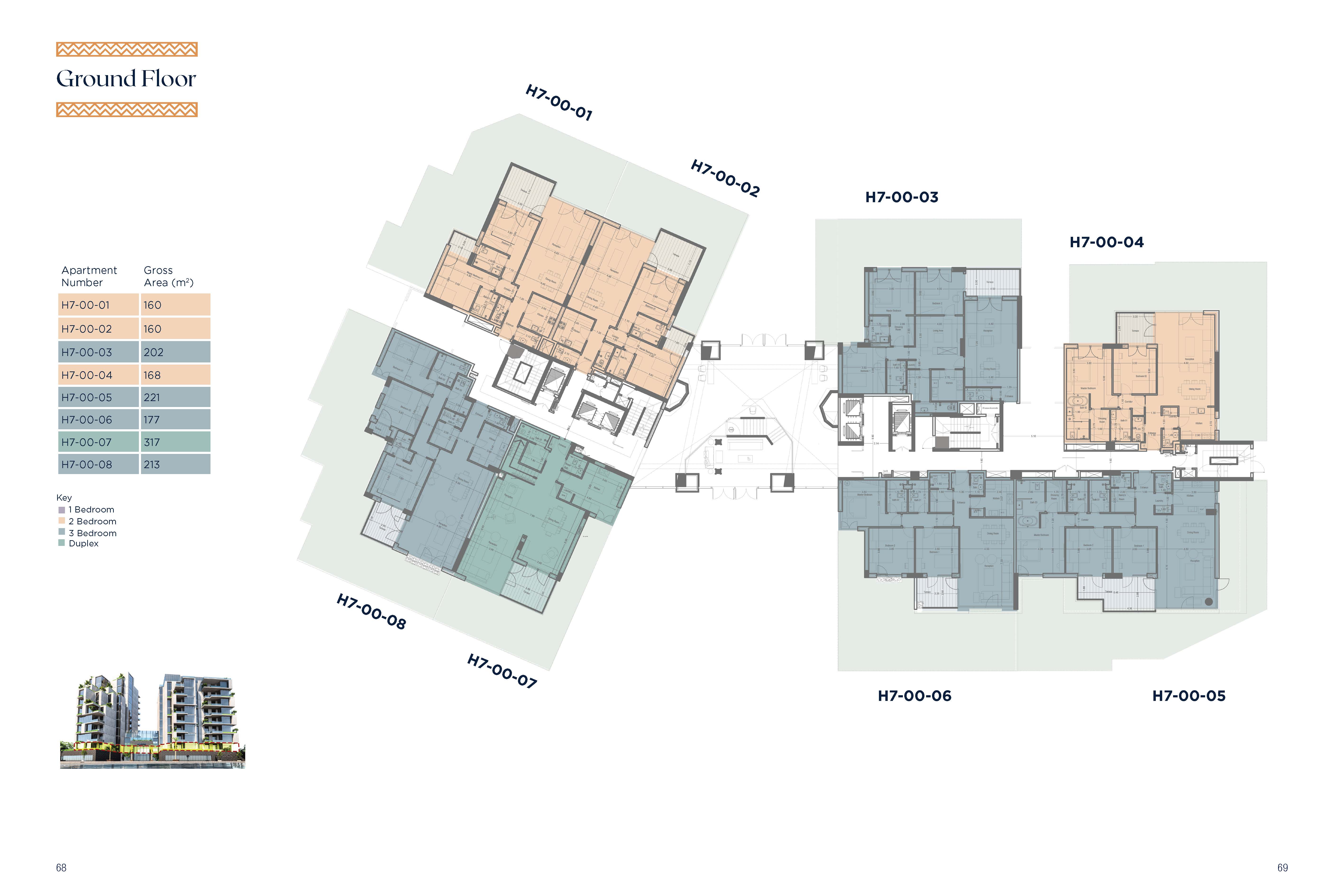 Floor plan for duplex at 205 Arkan Palm