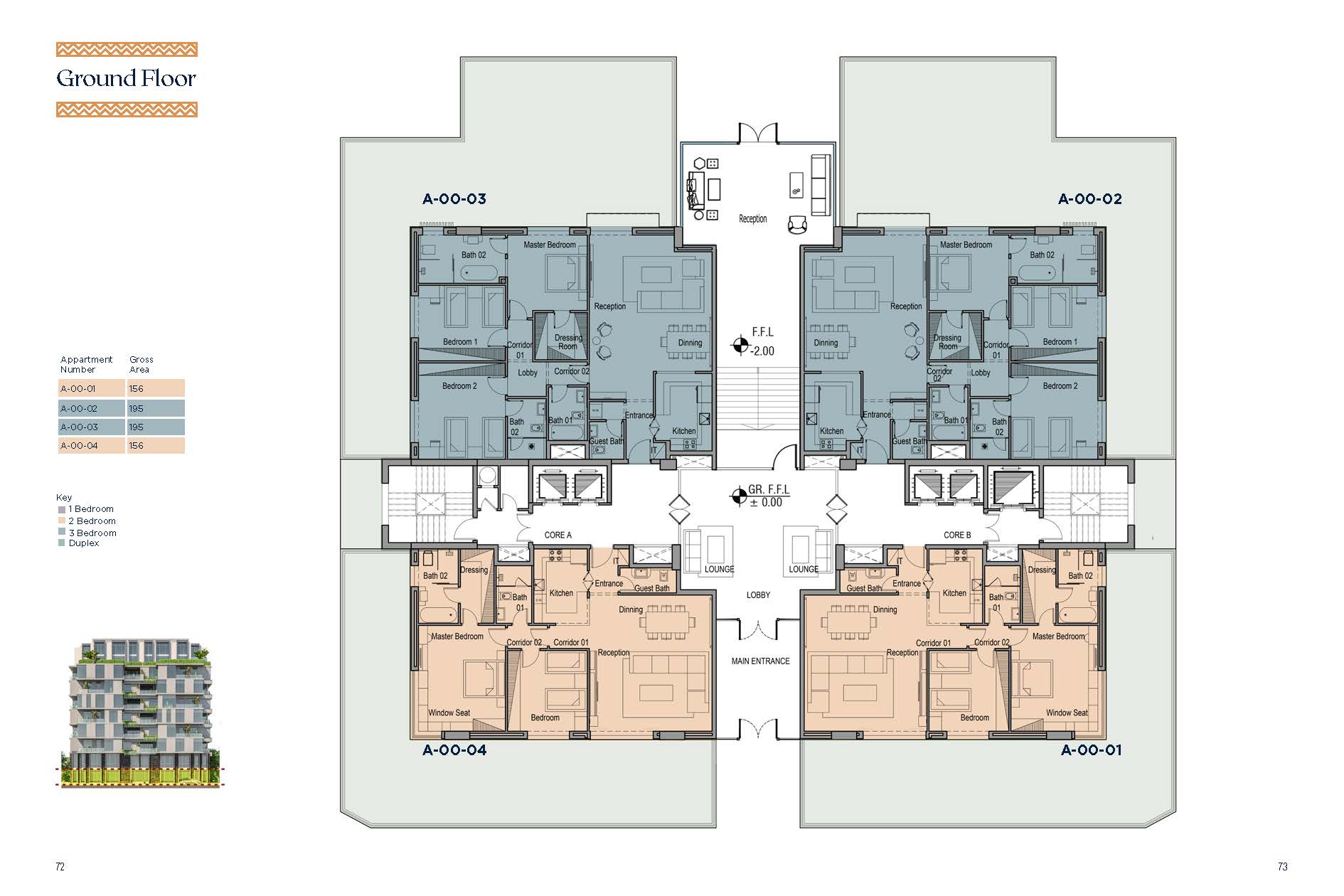 Floor plan for apartment at 205 Arkan Palm