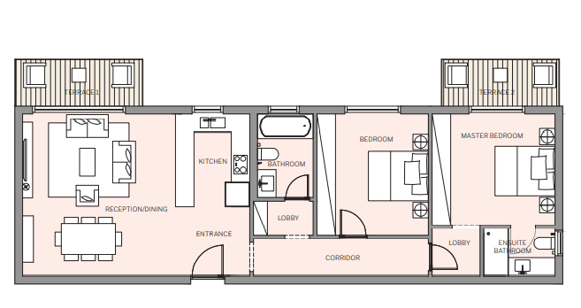 Floor plan for apartment at Park View - Haptown
