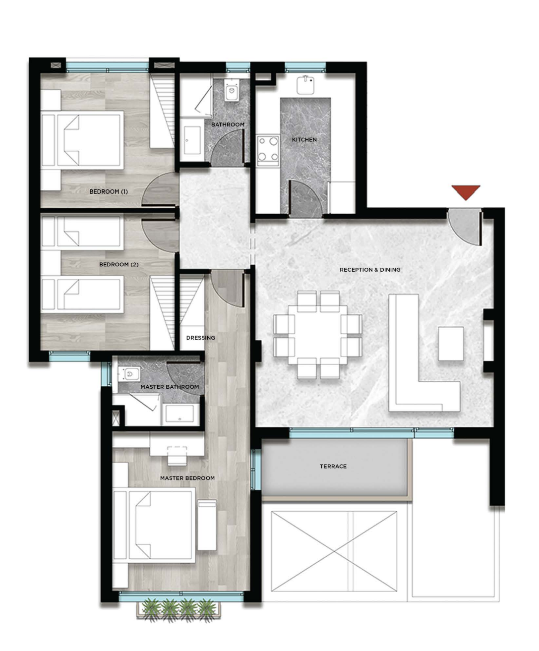 Floor plan for apartment at Kayan