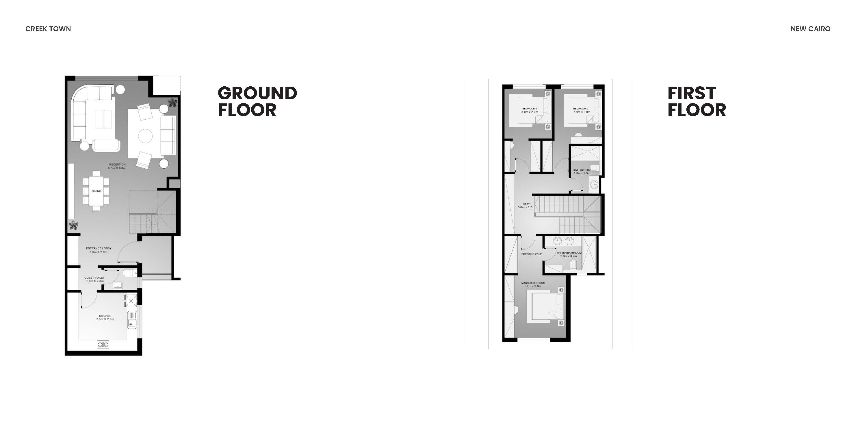 Floor plan for townhouse at Creektown
