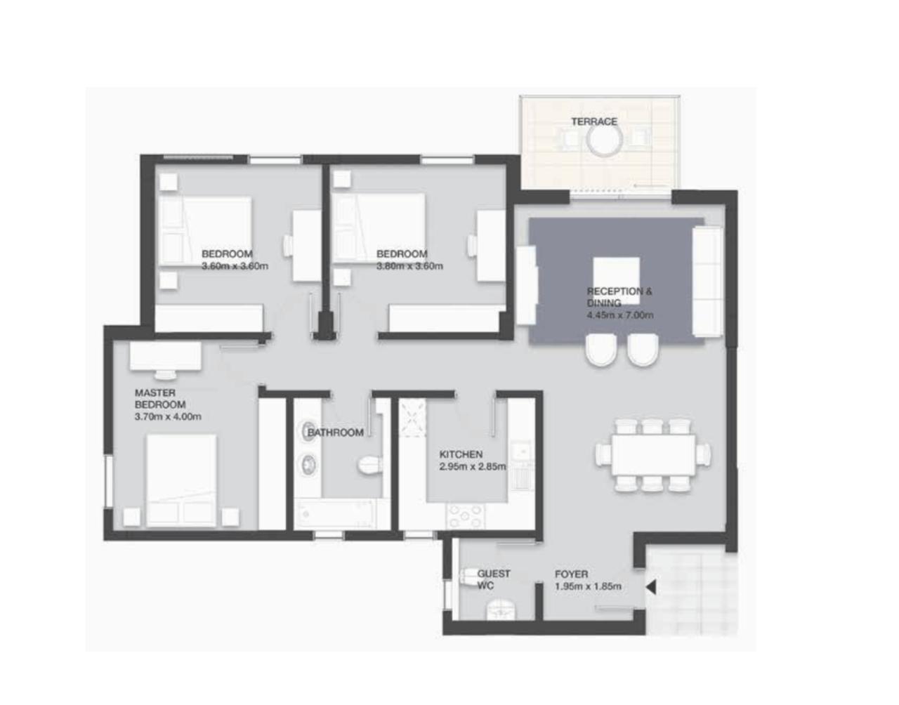 Floor plan for apartment at VYE SODIC