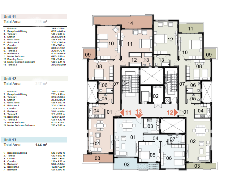 Floor plan for apartment at Mazarine