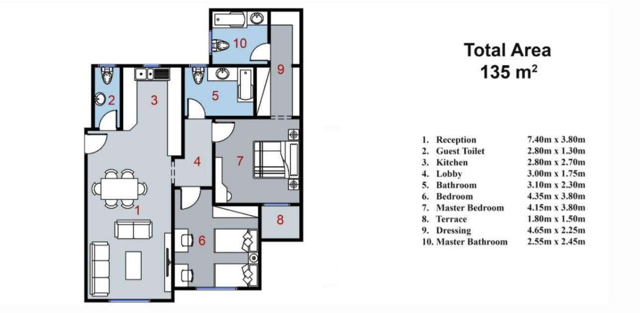 Floor plan for apartment at La Verde New Capital
