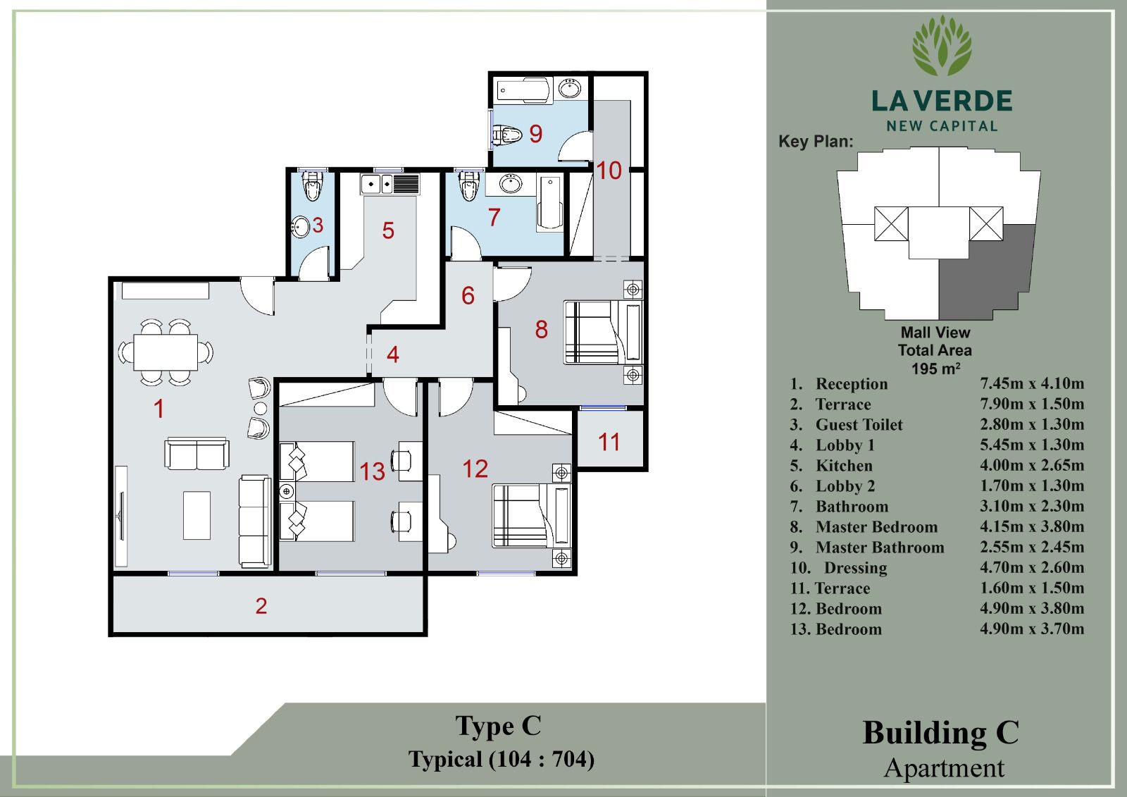 Floor plan for apartment at La Verde New Capital