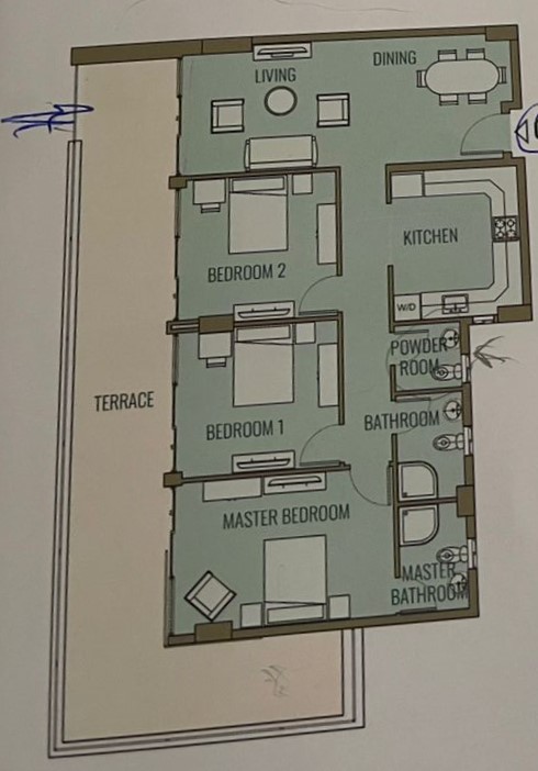 Floor plan for apartment at El Rehab