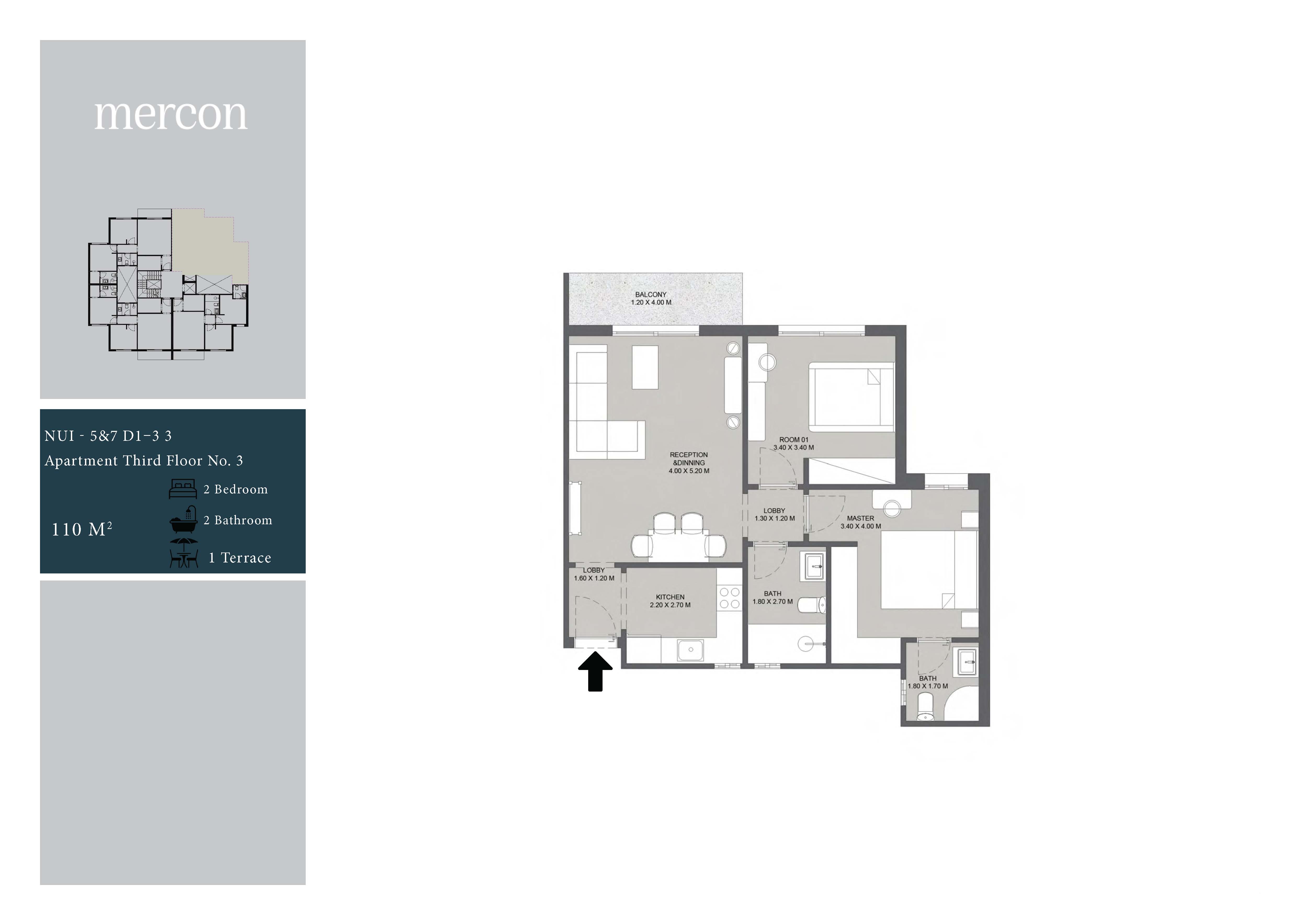 Floor plan for apartment at Nurai