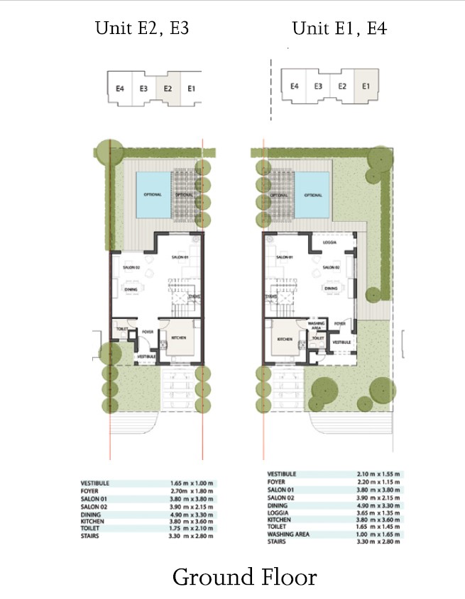 Floor plan for townhouse at Naia West