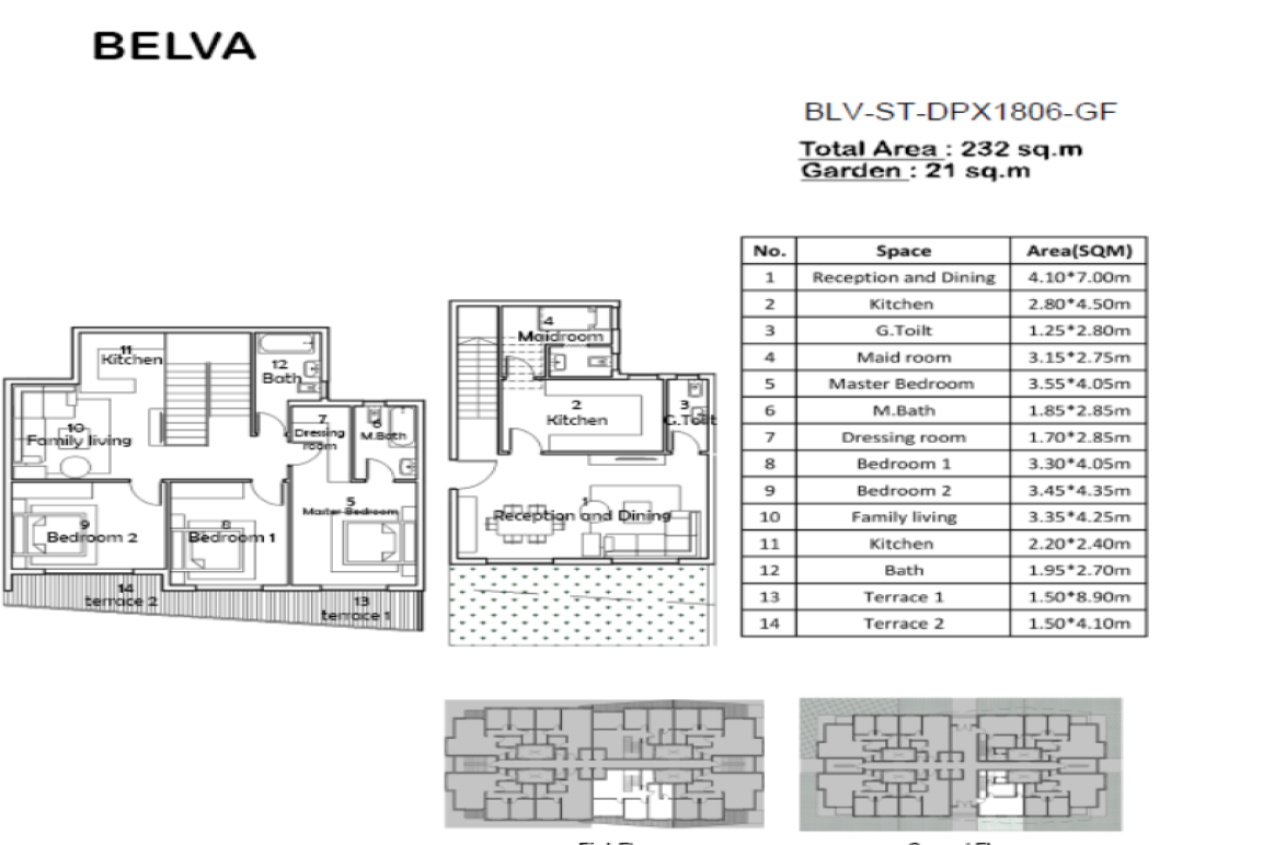 Floor plan for apartment at Belva