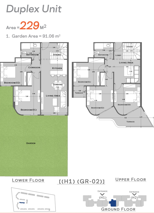 Floor plan for duplex at Jamila