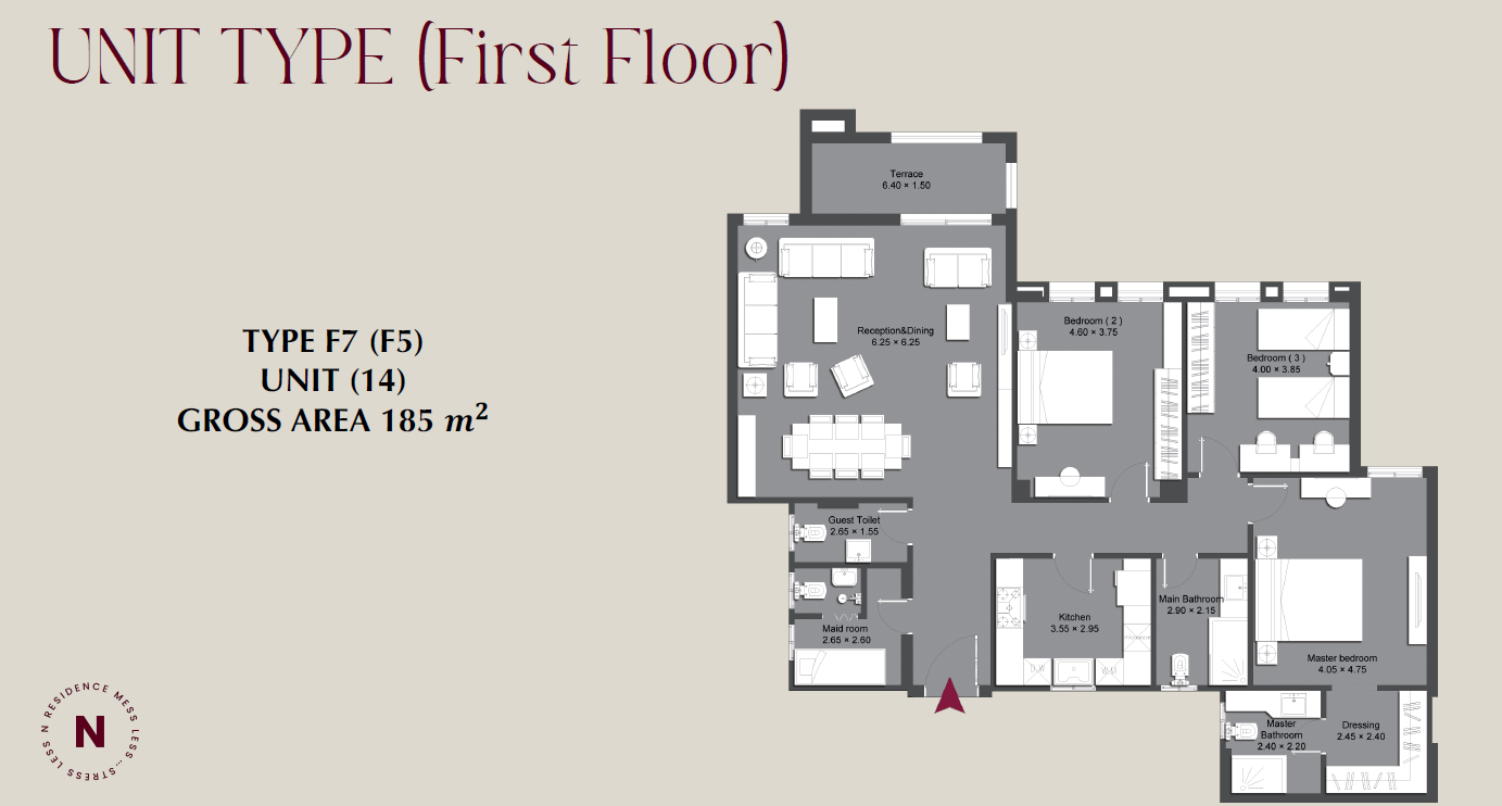 Floor plan for apartment at N Residence
