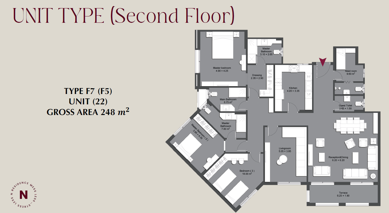 Floor plan for apartment at N Residence